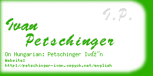 ivan petschinger business card